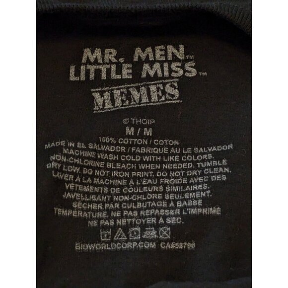 Mr Men Little Miss Memes T Shirt Womens M Black Little Miss Shopaholic Funny - Picture 6 of 6